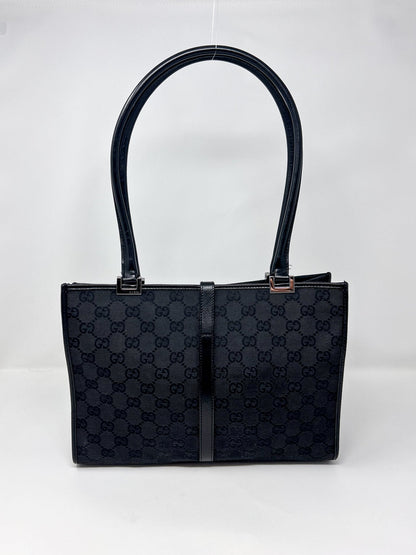 Gucci Black GG Canvas Jackie Shoulder Bag