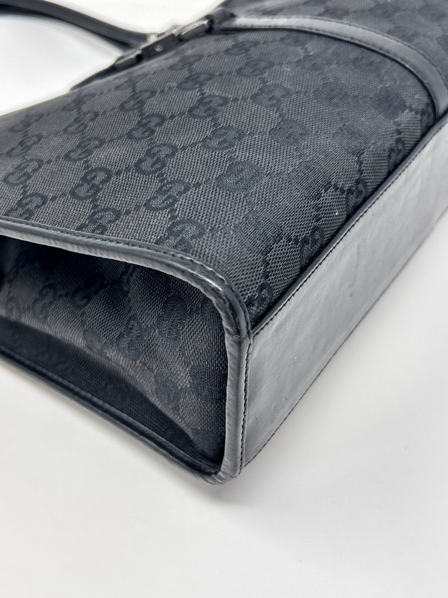 Gucci Black GG Canvas Jackie Shoulder Bag