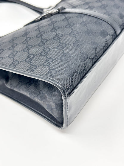 Gucci Black GG Canvas Jackie Shoulder Bag