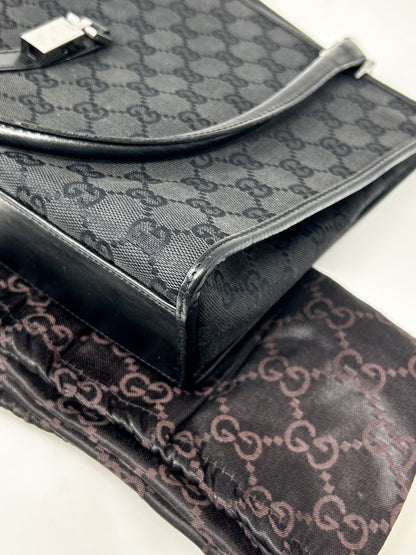 Gucci Black GG Canvas Jackie Shoulder Bag