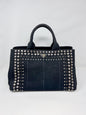 Prada Canapa Bijoux Canvas Studded Tote Bag