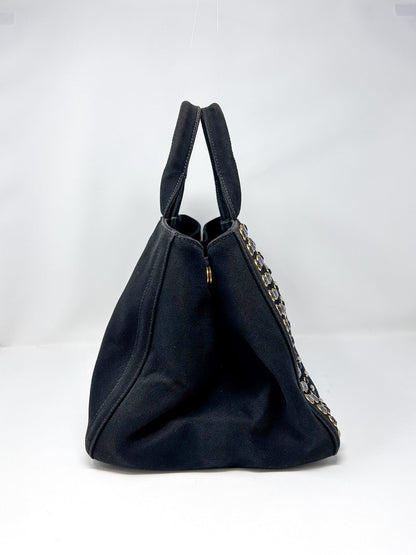 Prada Canapa Bijoux Canvas Studded Tote Bag