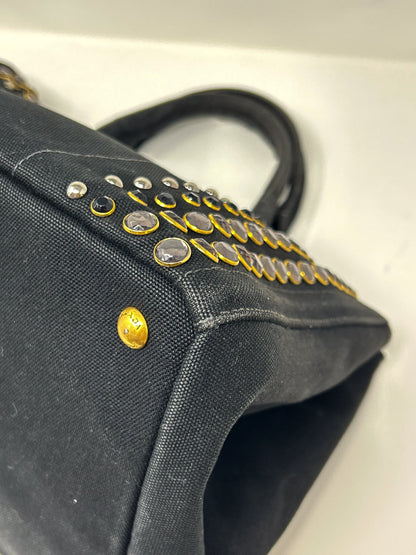 Prada Canapa Bijoux Canvas Studded Tote Bag