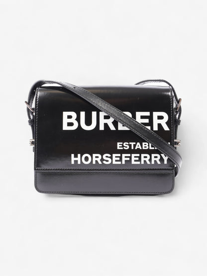 Burberry Horseferry Print Shoulder Bag Black / White Patent Leather