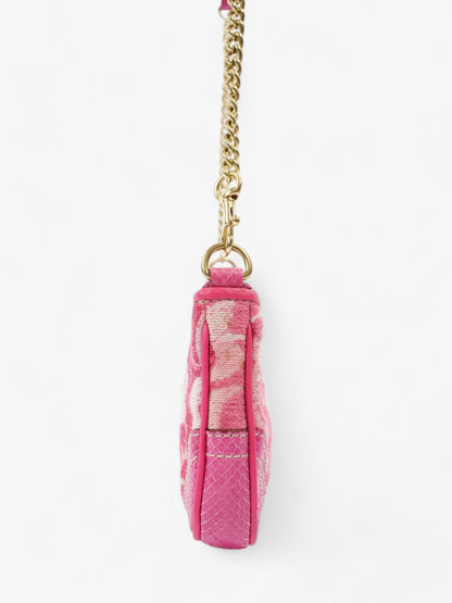 Coach Chenille Python Shoulder Bag Pink Canvas