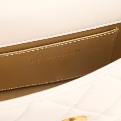 Chanel Seasonal Shoulder Bag White Microchip