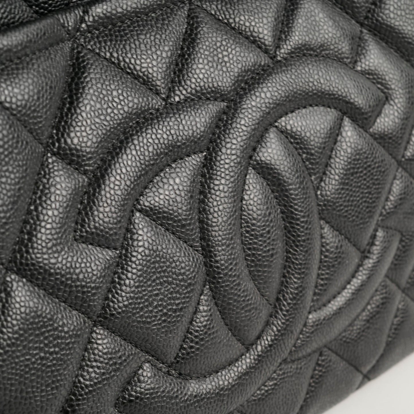 Chanel CC Logo Caviar Black Shoulder Bag - Series 17