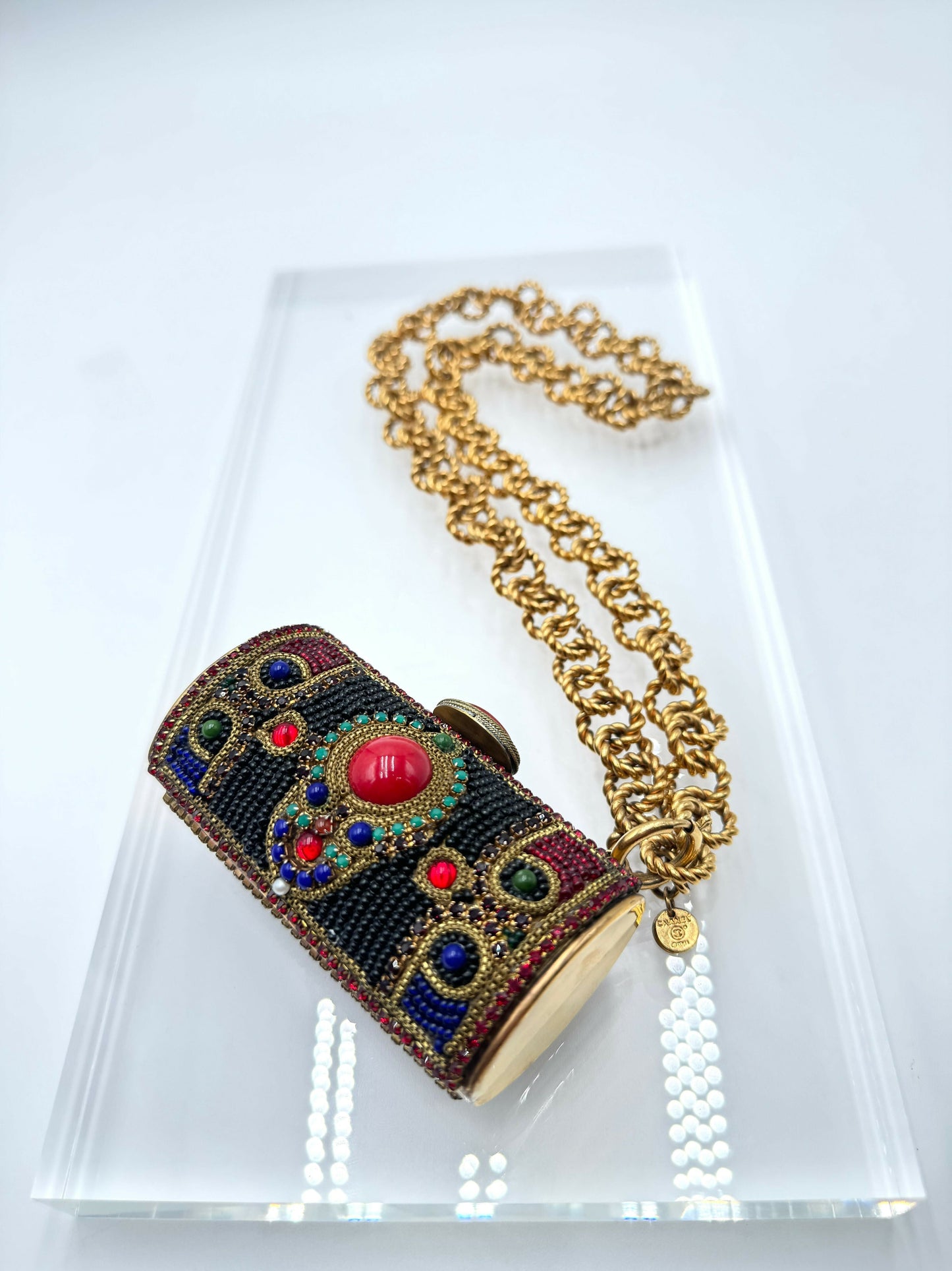 Chanel Vintage 1981 Jewelled Metal Clutch
