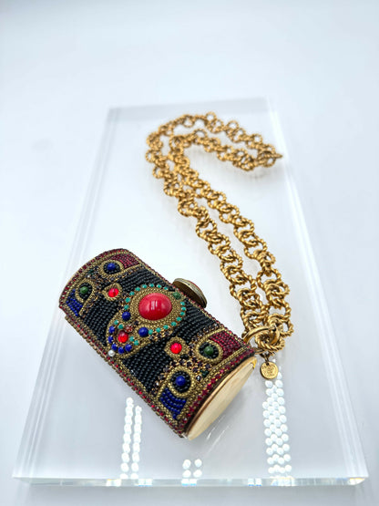 Chanel Vintage 1981 Jewelled Metal Clutch