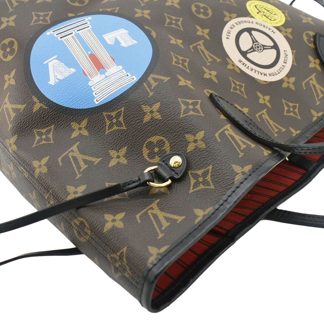LOUIS VUITTON World Tour Neverfull MM Monogram Canvas Tote Shoulder Bag Brown