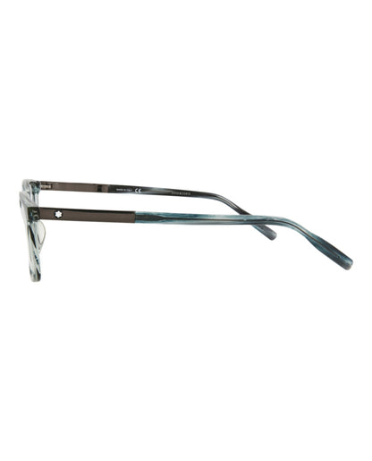 Montblanc Mens Square/Rectangle Blue Ruthenium Transparent Fashion Designer Eyewear