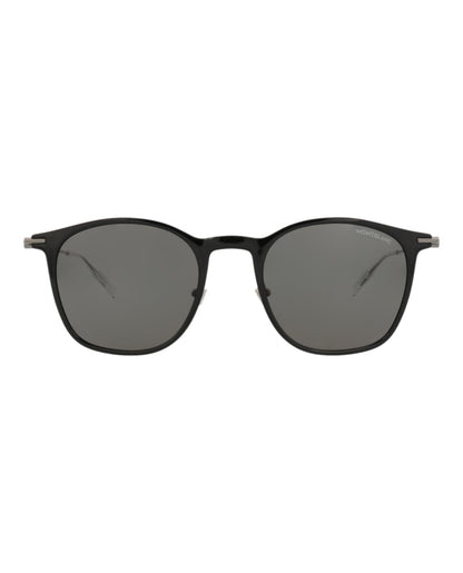 Montblanc Mens Round/Oval Black Ruthenium Grey Fashion Designer Eyewear