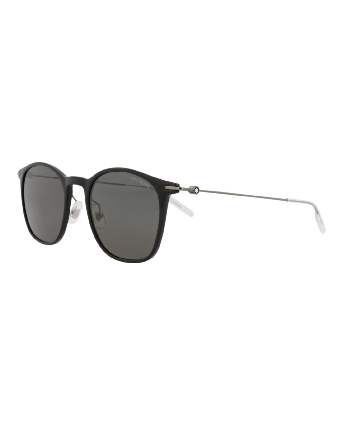 Montblanc Mens Round/Oval Black Ruthenium Grey Fashion Designer Eyewear