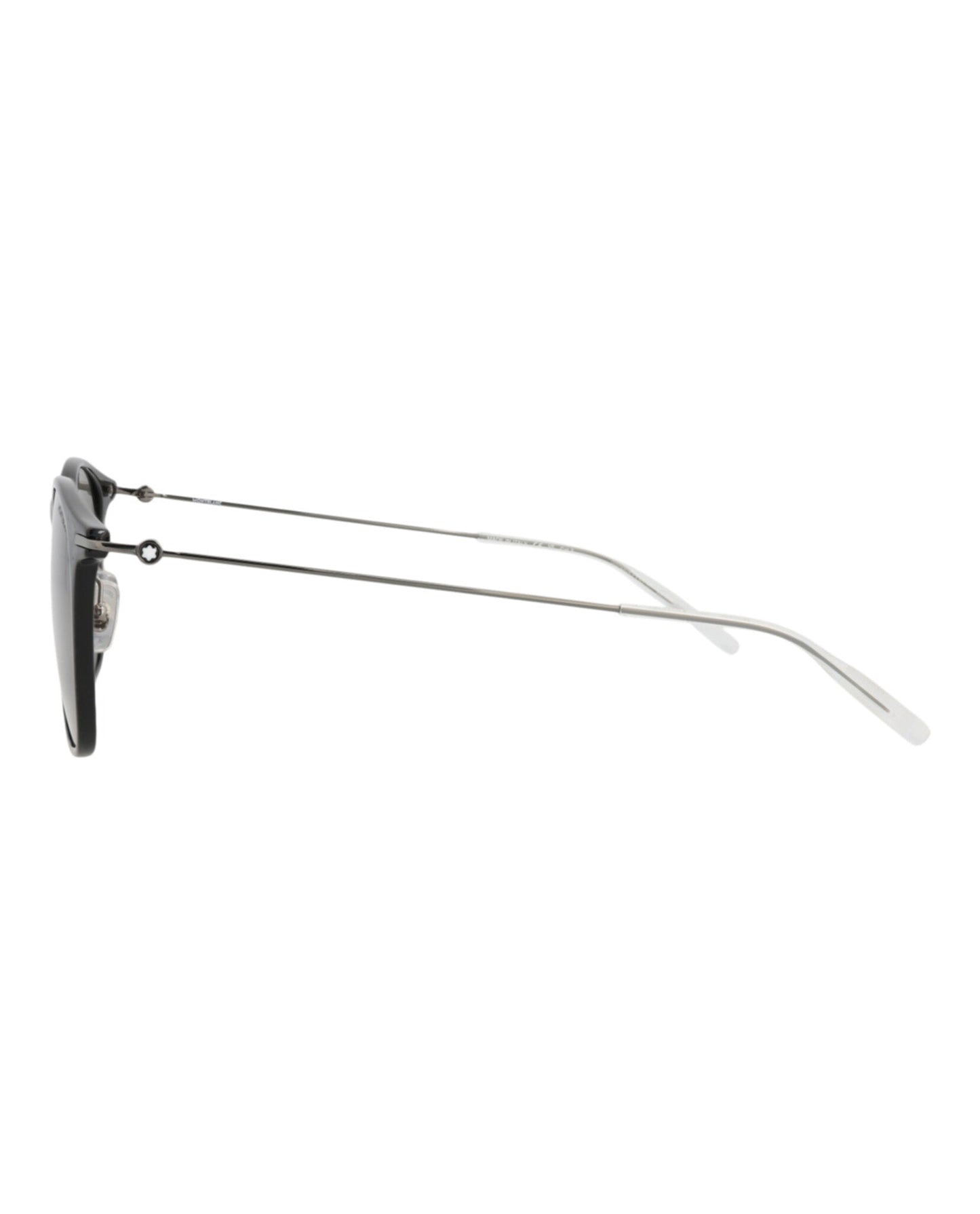 Montblanc Mens Round/Oval Black Ruthenium Grey Fashion Designer Eyewear