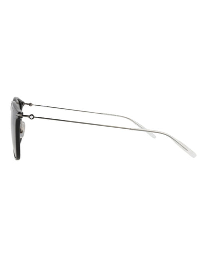 Montblanc Mens Round/Oval Black Ruthenium Grey Fashion Designer Eyewear