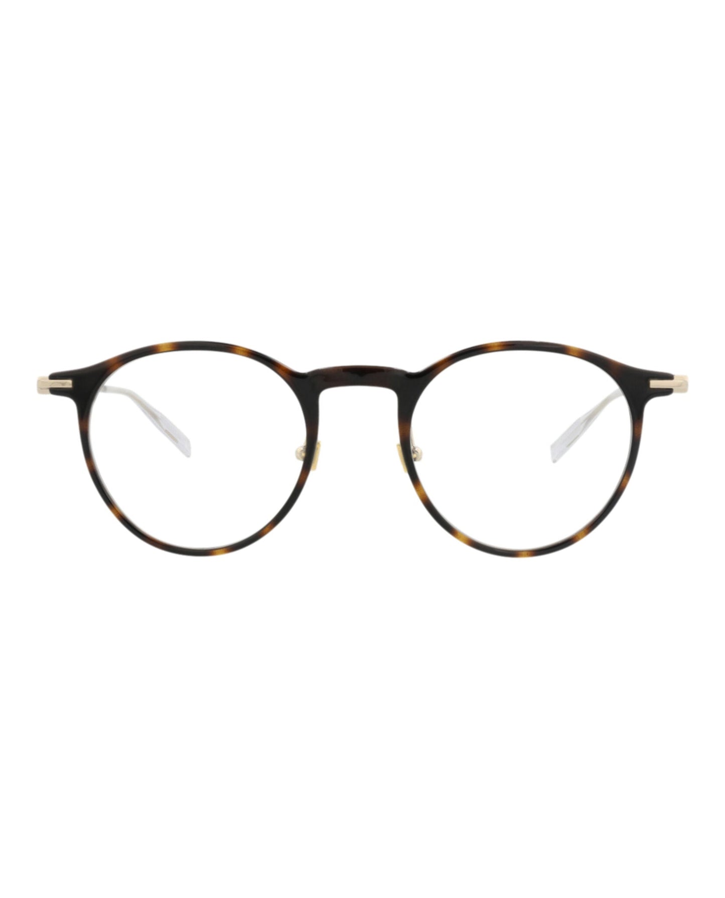 Montblanc Mens Round/Oval Havana Gold Transparent Fashion Designer Eyewear