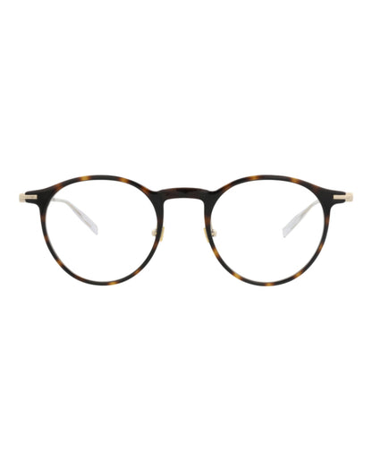 Montblanc Mens Round/Oval Havana Gold Transparent Fashion Designer Eyewear