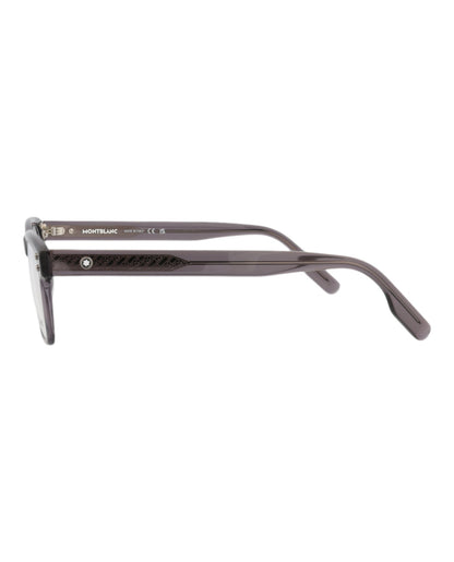Montblanc Mens Square/Rectangle Grey Grey Transparent Fashion Designer Eyewear