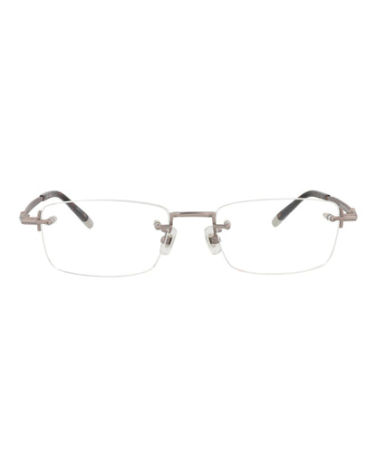 Montblanc Mens Square/Rectangle Ruthenium Ruthenium Transparent Fashion Designer Eyewear
