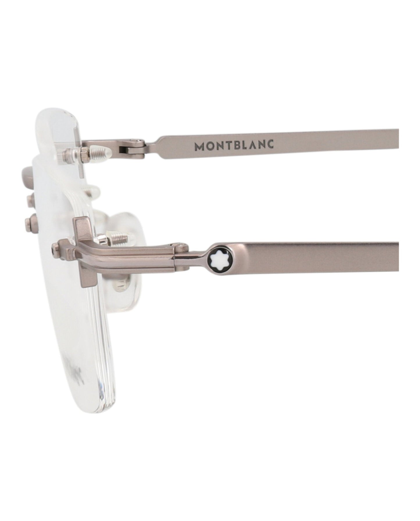 Montblanc Mens Square/Rectangle Ruthenium Ruthenium Transparent Fashion Designer Eyewear