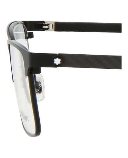 Montblanc Mens Square/Rectangle Black Black Transparent Fashion Designer Eyewear