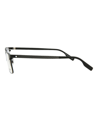 Montblanc Mens Square/Rectangle Black Black Transparent Fashion Designer Eyewear