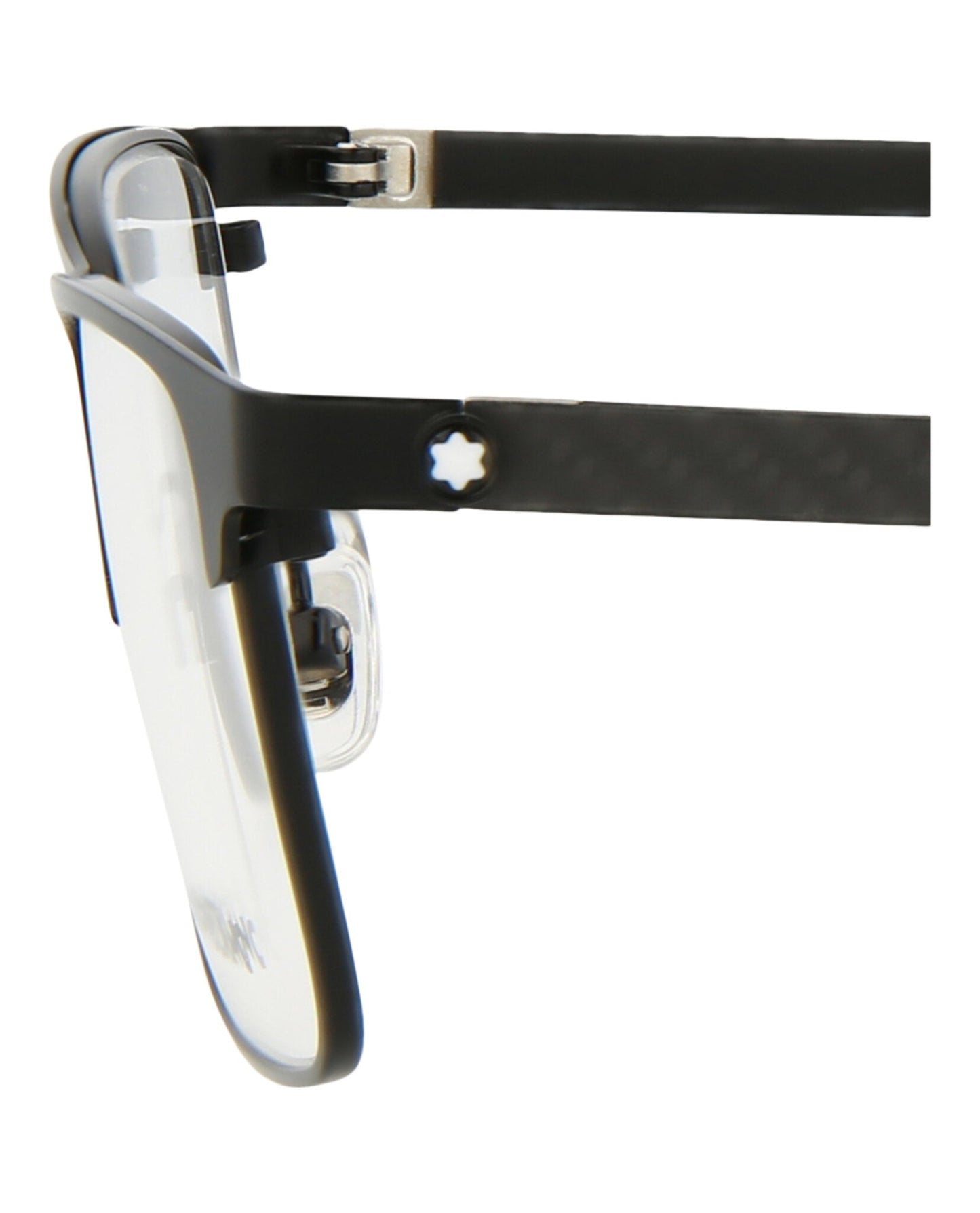 Montblanc Mens Square/Rectangle Black Black Transparent Fashion Designer Eyewear