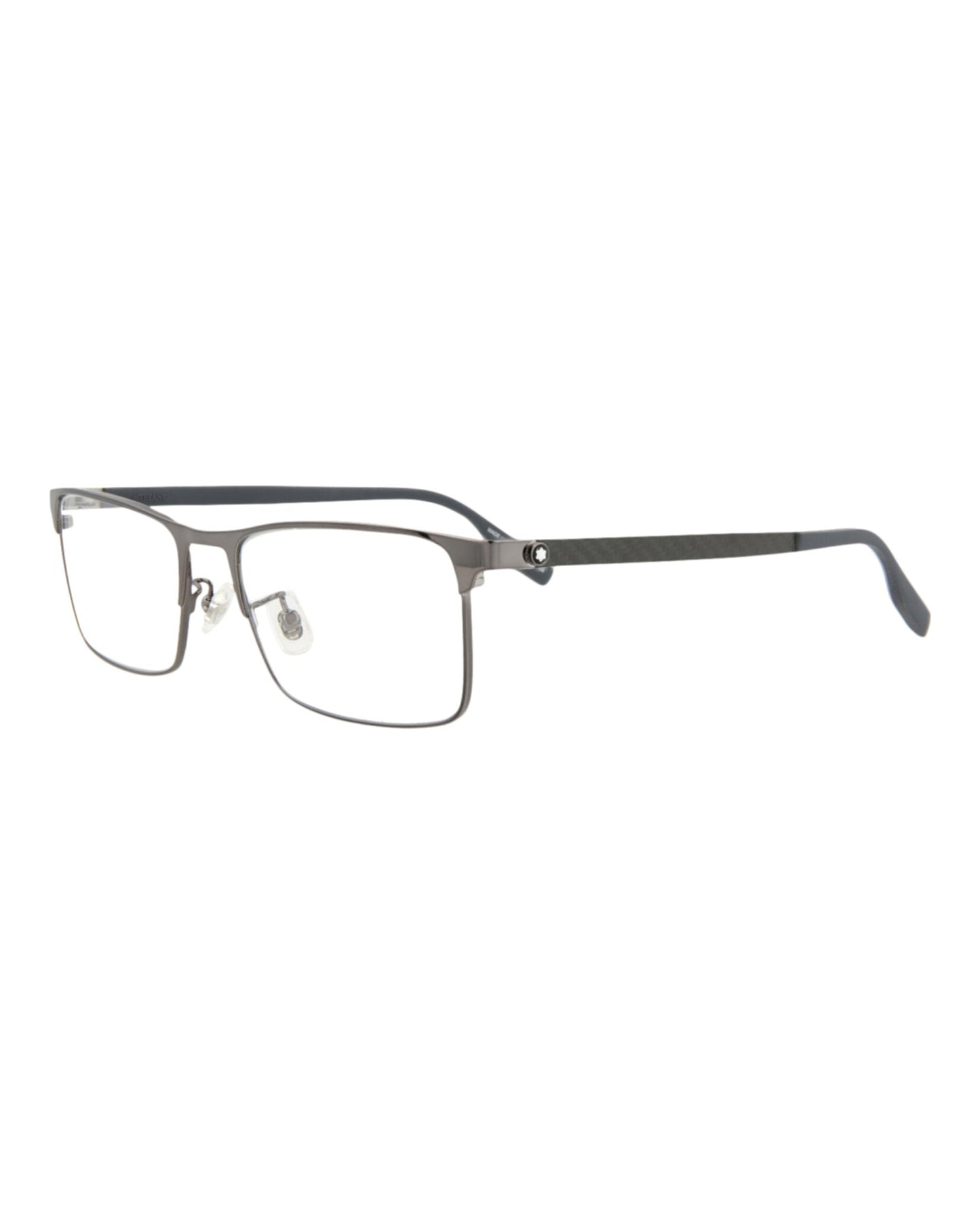 Montblanc Mens Square/Rectangle Ruthenium Grey Transparent Fashion Designer Eyewear