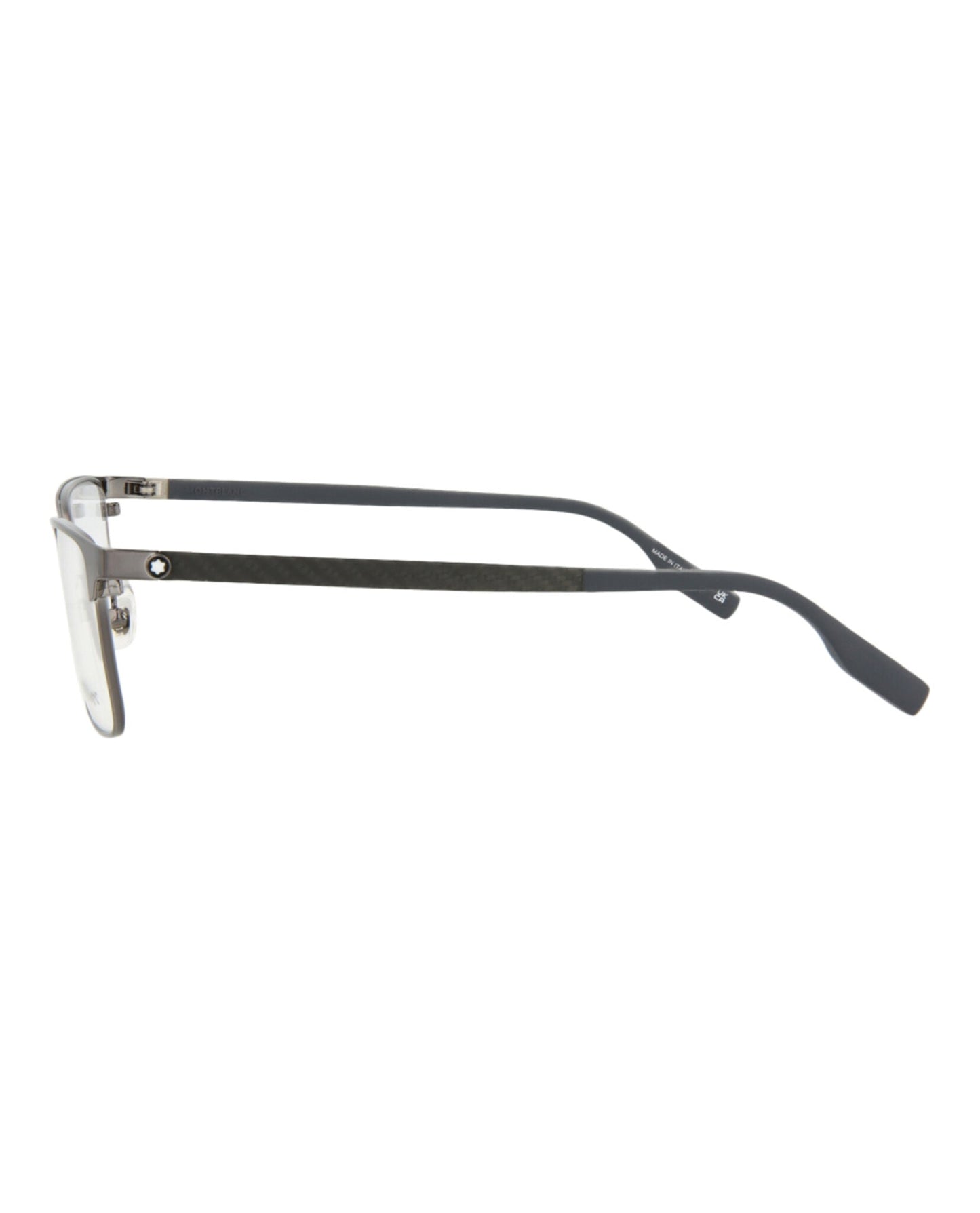 Montblanc Mens Square/Rectangle Ruthenium Grey Transparent Fashion Designer Eyewear