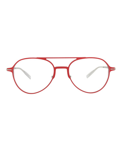 Montblanc Mens Aviator Red Silver Transparent Fashion Designer Eyewear