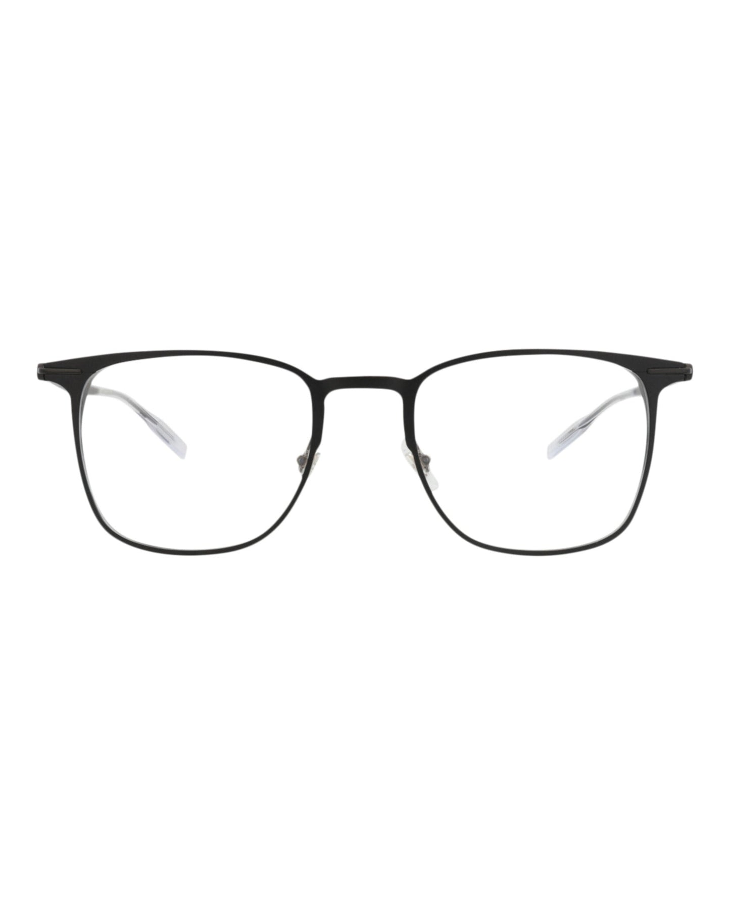 Montblanc Mens Square/Rectangle Black Black Transparent Fashion Designer Eyewear