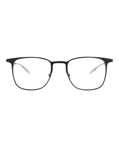 Montblanc Mens Square/Rectangle Black Black Transparent Fashion Designer Eyewear