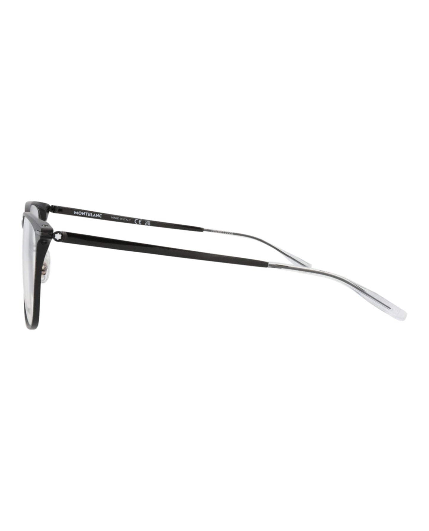 Montblanc Mens Square/Rectangle Black Black Transparent Fashion Designer Eyewear