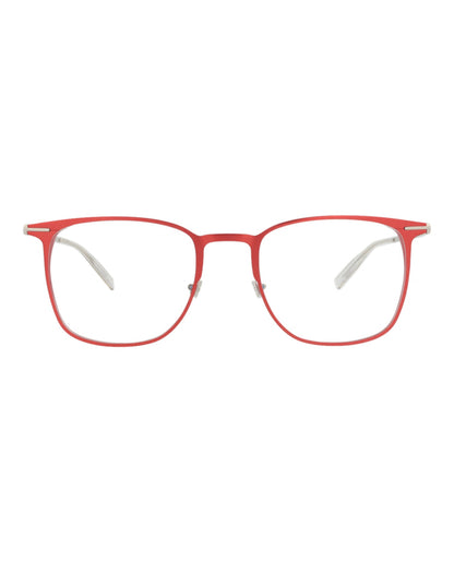 Montblanc Mens Square/Rectangle Red Silver Transparent Fashion Designer Eyewear