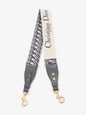 Christian Dior Adjustable Shoulder Strap With Ring Blue Oblique / Gold Cotton