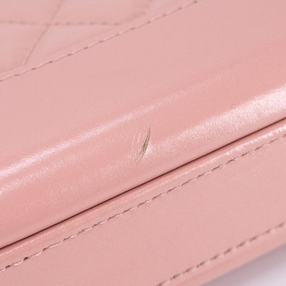 Chanel Quilted Calfskin Gabrielle Clutch On Chain Light Pink