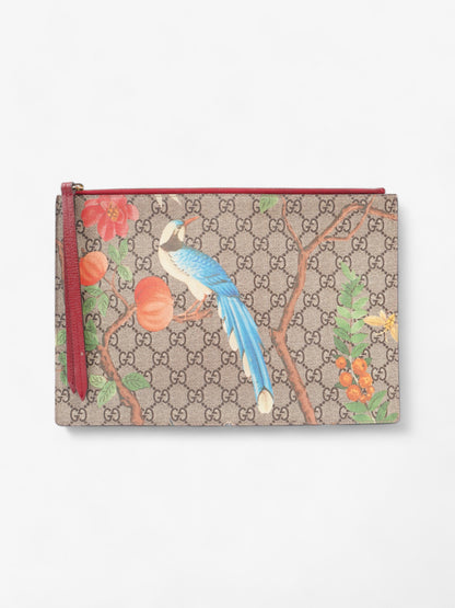 Gucci Floral Bird Clutch Supreme Coated Canvas