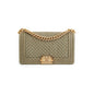 Chanel Old Medium Boy Denim Olive Shoulder Bag
