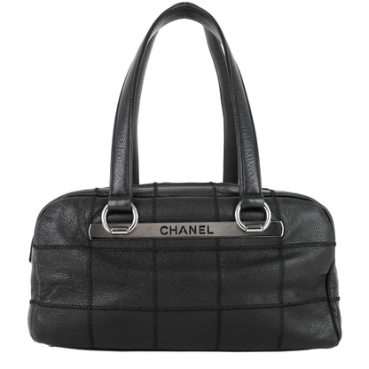 Chanel Choco Bar Quilted Caviar Shoulder Bag