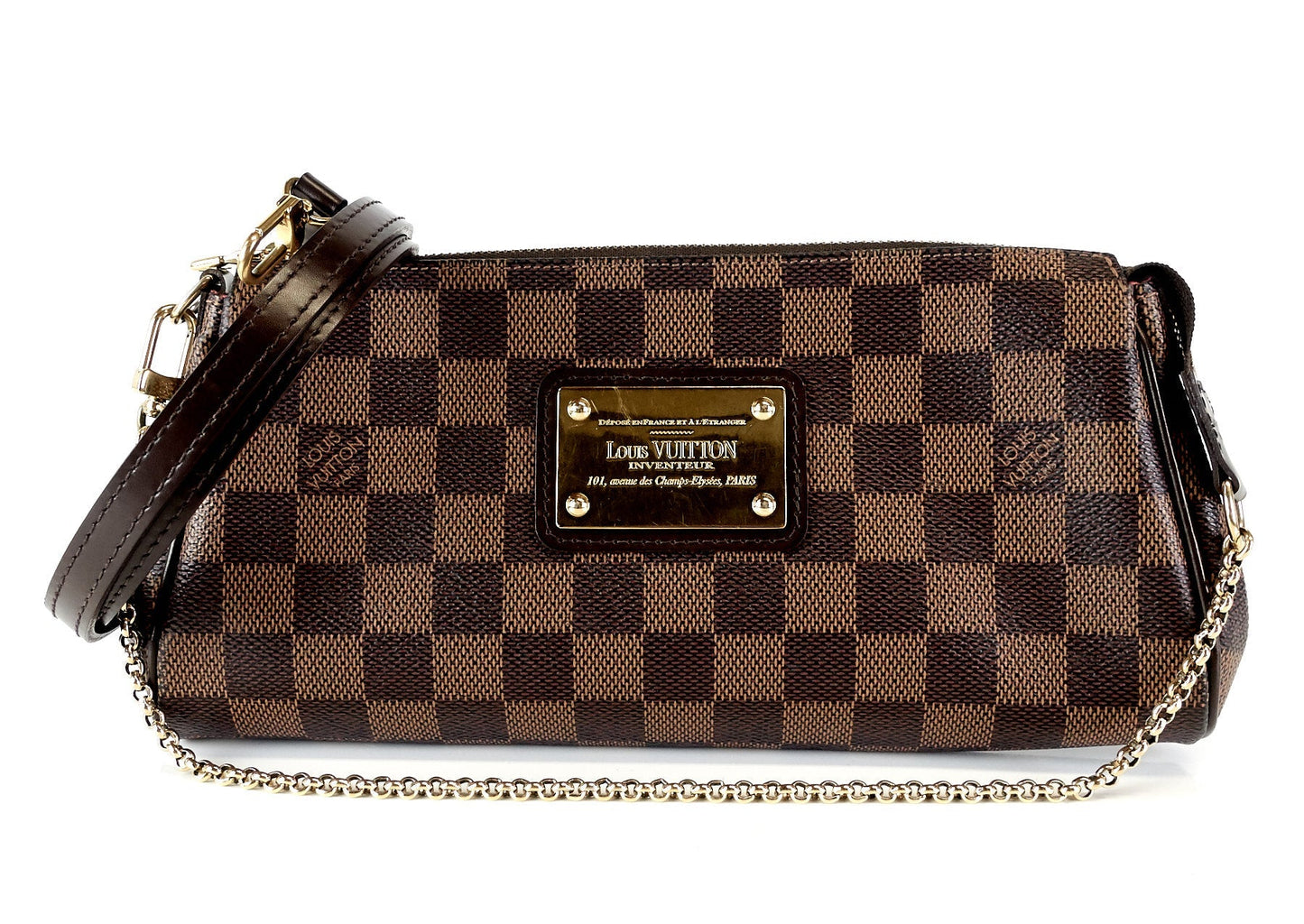 Louis Vuitto Eva Damier Ebene Canvas Shoulder Bag