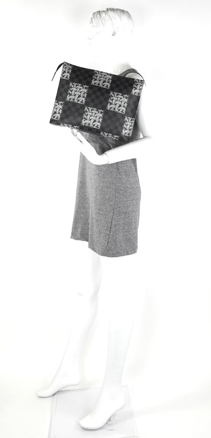 Louis Vuitto Pochette Voyage Rope Damier Graphite Canvas Clutch Bag