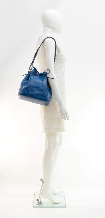 Louis Vuitto Petit Noe Blue Epi Leather Shoulder Bag