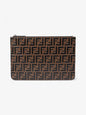Fendi Monogram Clutch Bag BRown Leather