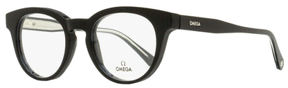 Omega Pantos Eyeglasses OM5003H 001 Black/Crystal 52mm 5003 Black Crystal