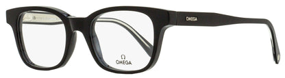 Omega Rectangular Eyeglasses OM5004H 001 Black/Crystal 52mm 5004 Black Crystal