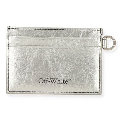 Off White Womens Silver Card Holder
