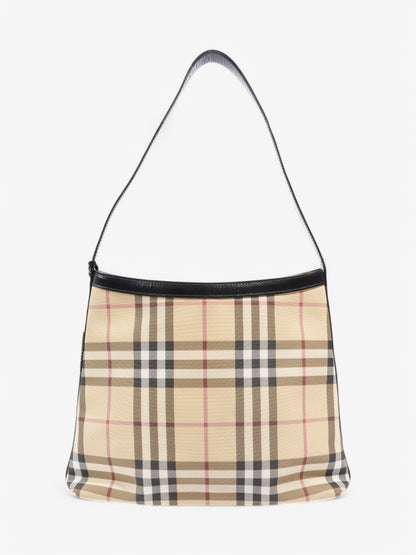 Burberry Shoulder Bag Check Coated Canvas