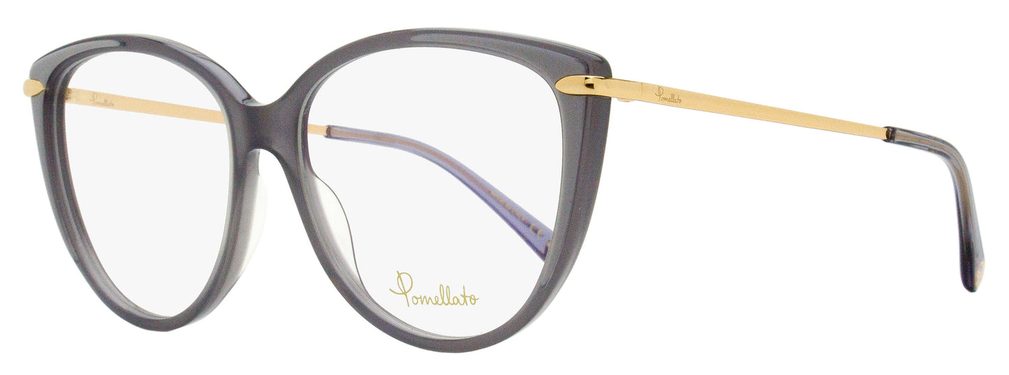 Pomellato Tea Cup Eyeglasses PM0089O 001 Gray/Gold 54mm Gray Gold