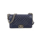 Chanel Navy Old Medium Boy Shoulder Bag