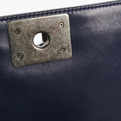 Chanel Navy Old Medium Boy Shoulder Bag